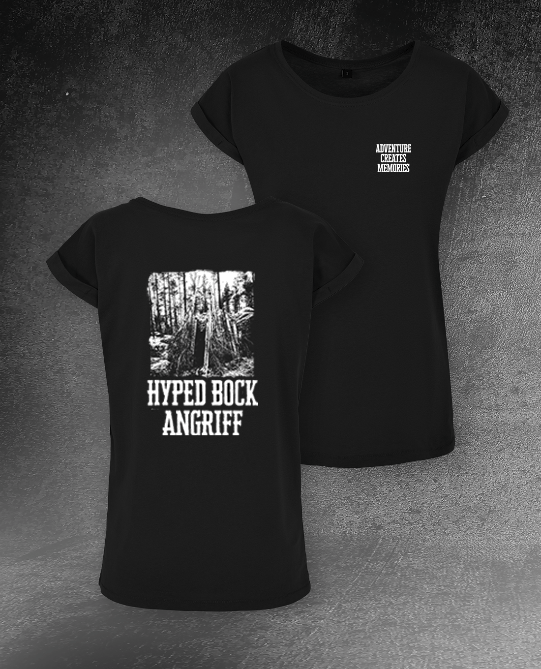 DAMEN T-SHIRT LONG TEE "ADVENTURE CREATES MEMORIES"