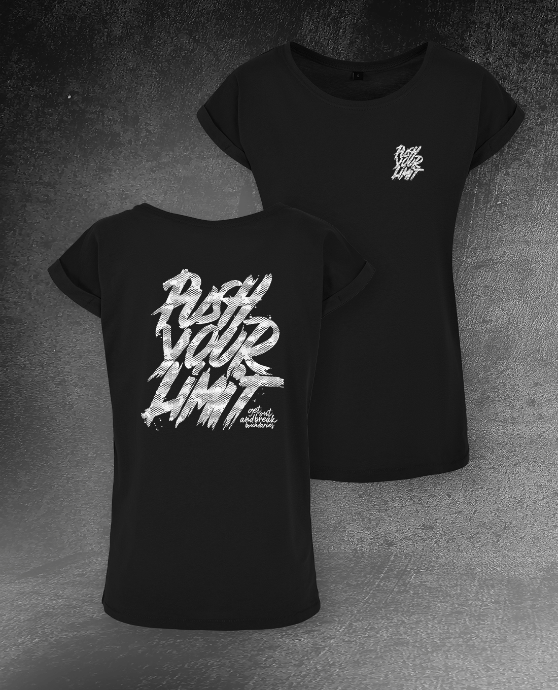 DAMEN T-SHIRT LONG TEE "PUSH YOUR LiMiT"