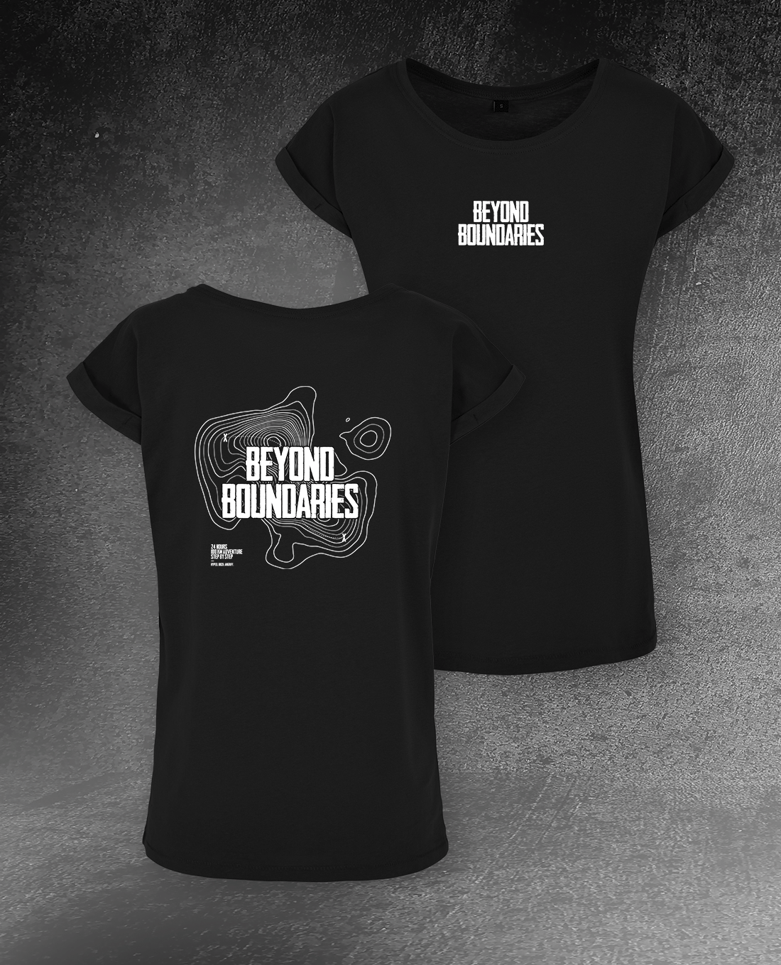 DAMEN T-SHIRT LONG TEE "BEYOND BOUNDARIES"