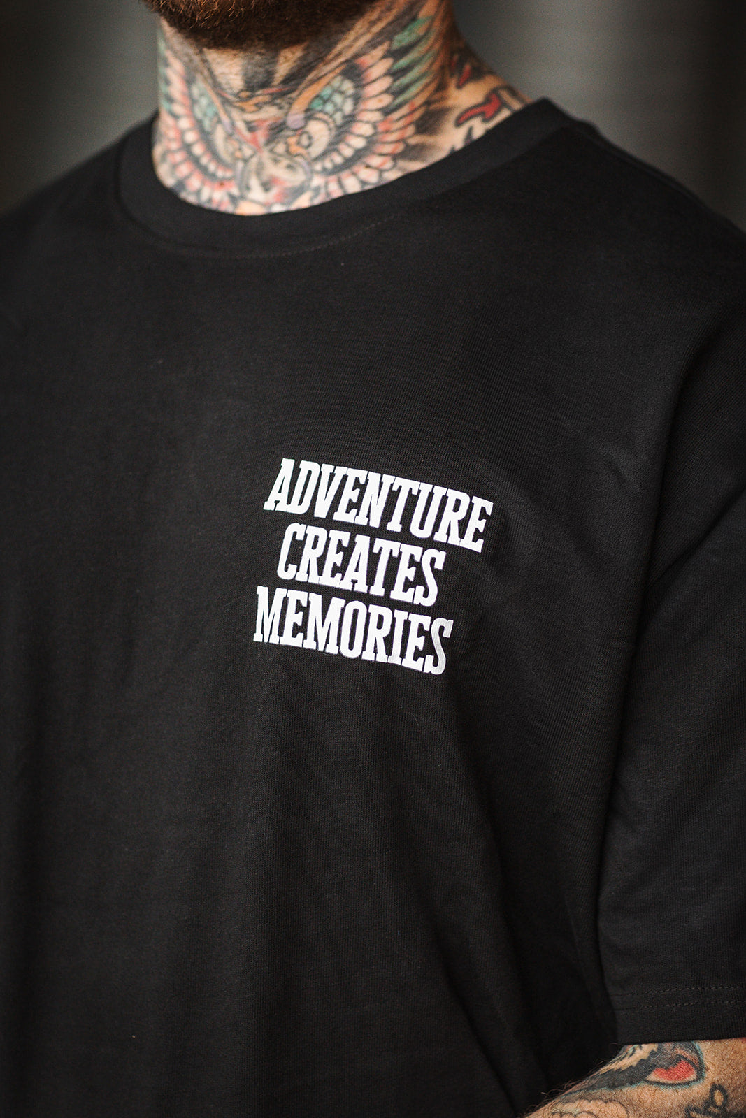 HEAVY OVERSIZE SHIRT "ADVENTURE CREATES MEMORIES"