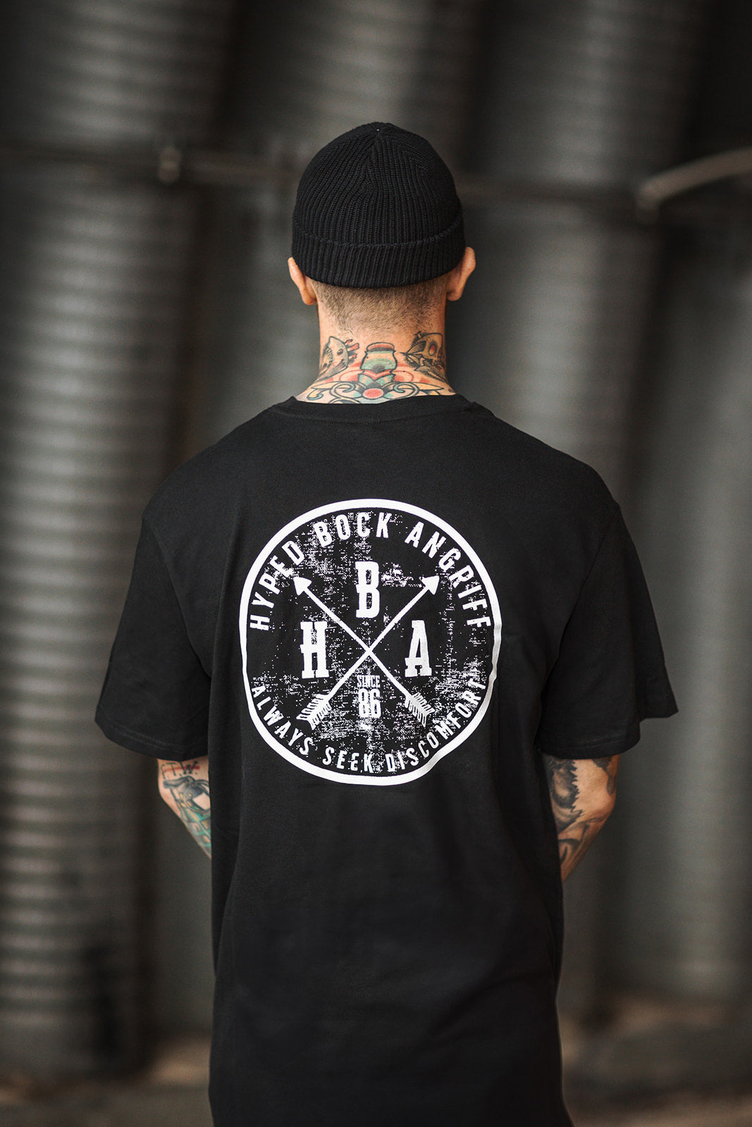 HEAVY OVERSIZE SHIRT "HYPED BOCK ANGRIFF EST 1986"