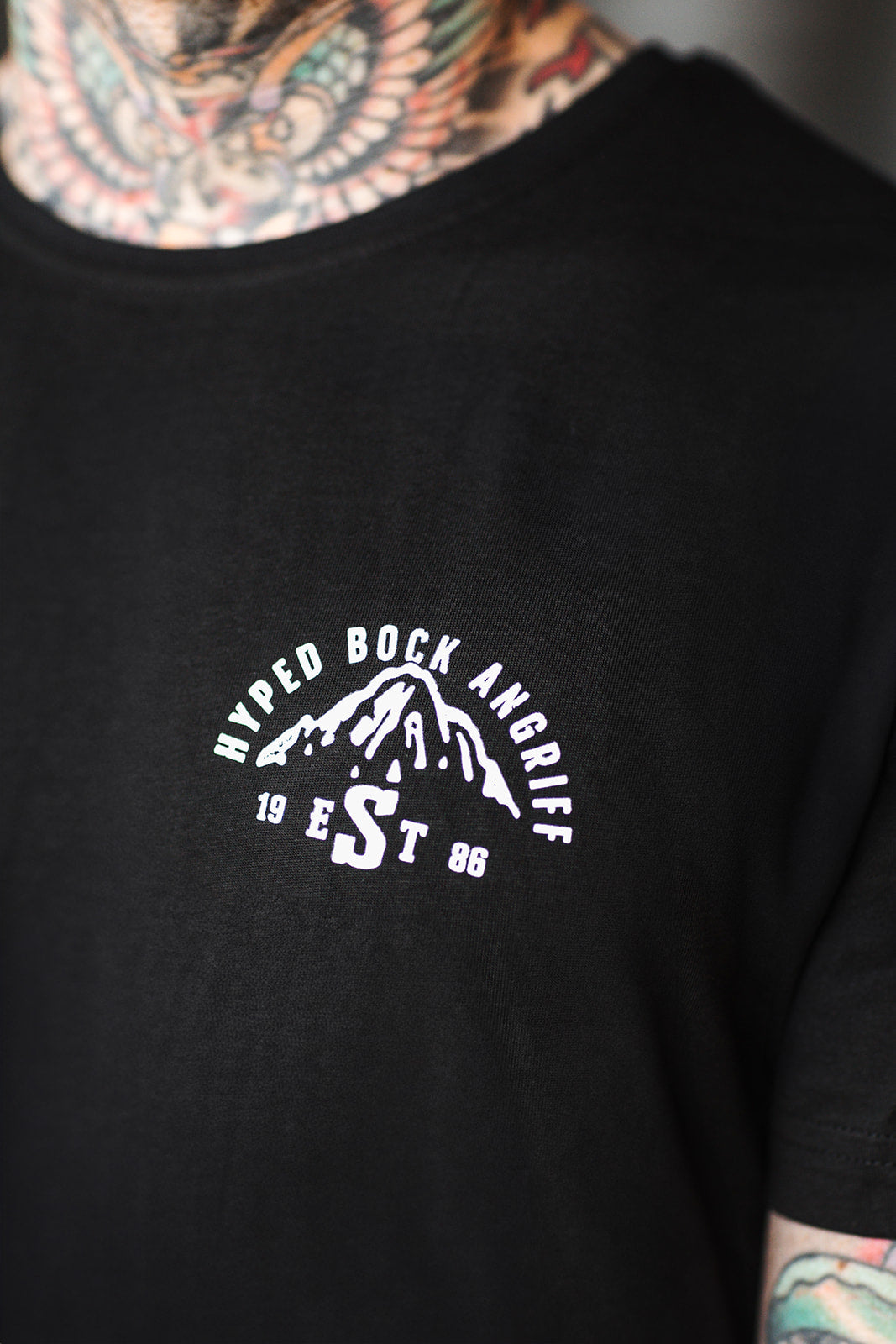 HEAVY OVERSIZE SHIRT "HYPED BOCK ANGRIFF EST 1986"