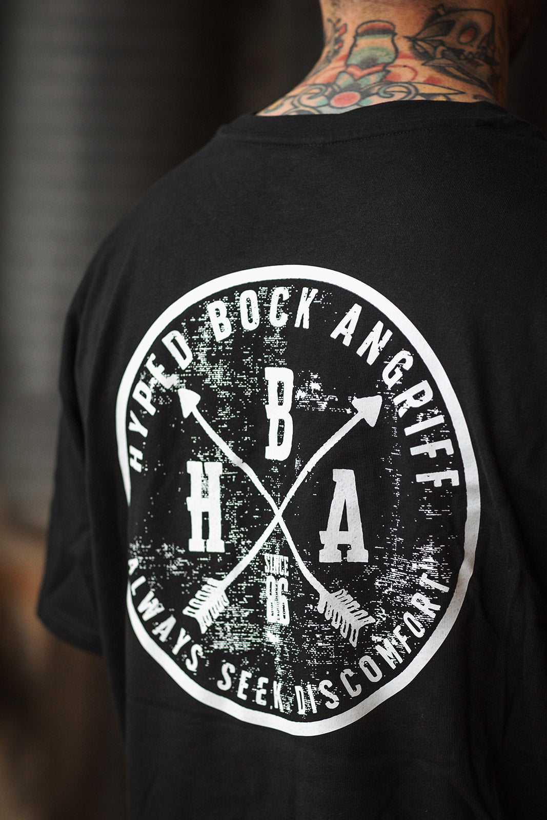 HEAVY OVERSIZE SHIRT "HYPED BOCK ANGRIFF EST 1986"