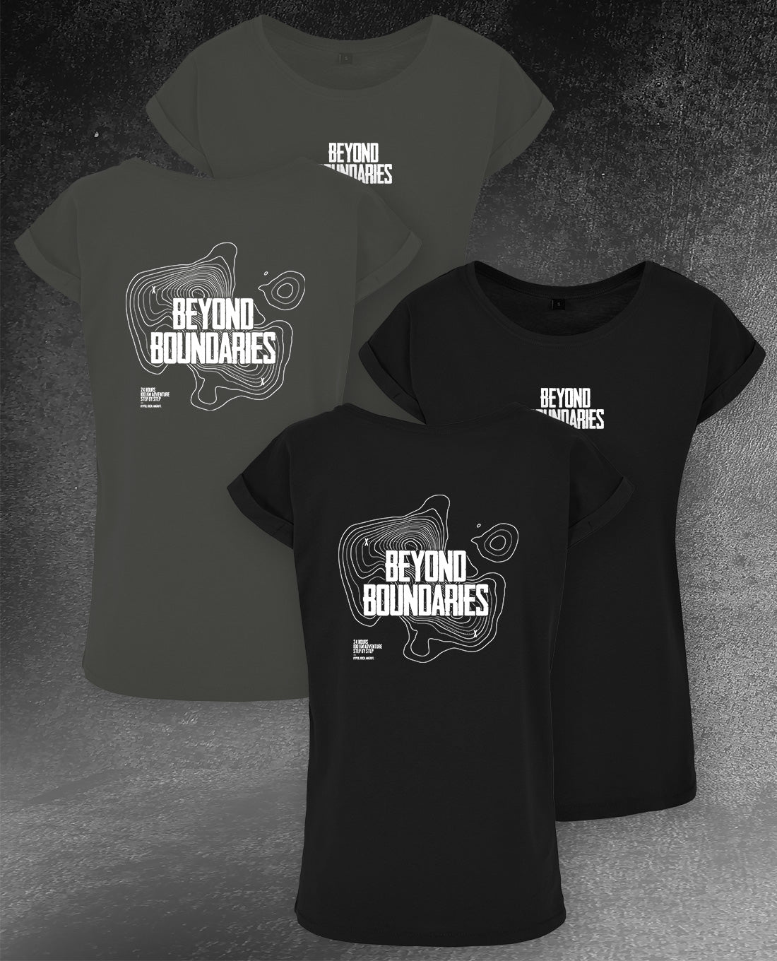 DAMEN T-SHIRT LONG TEE "BEYOND BOUNDARIES"